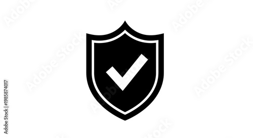 Shield with checkmark icon symbol.