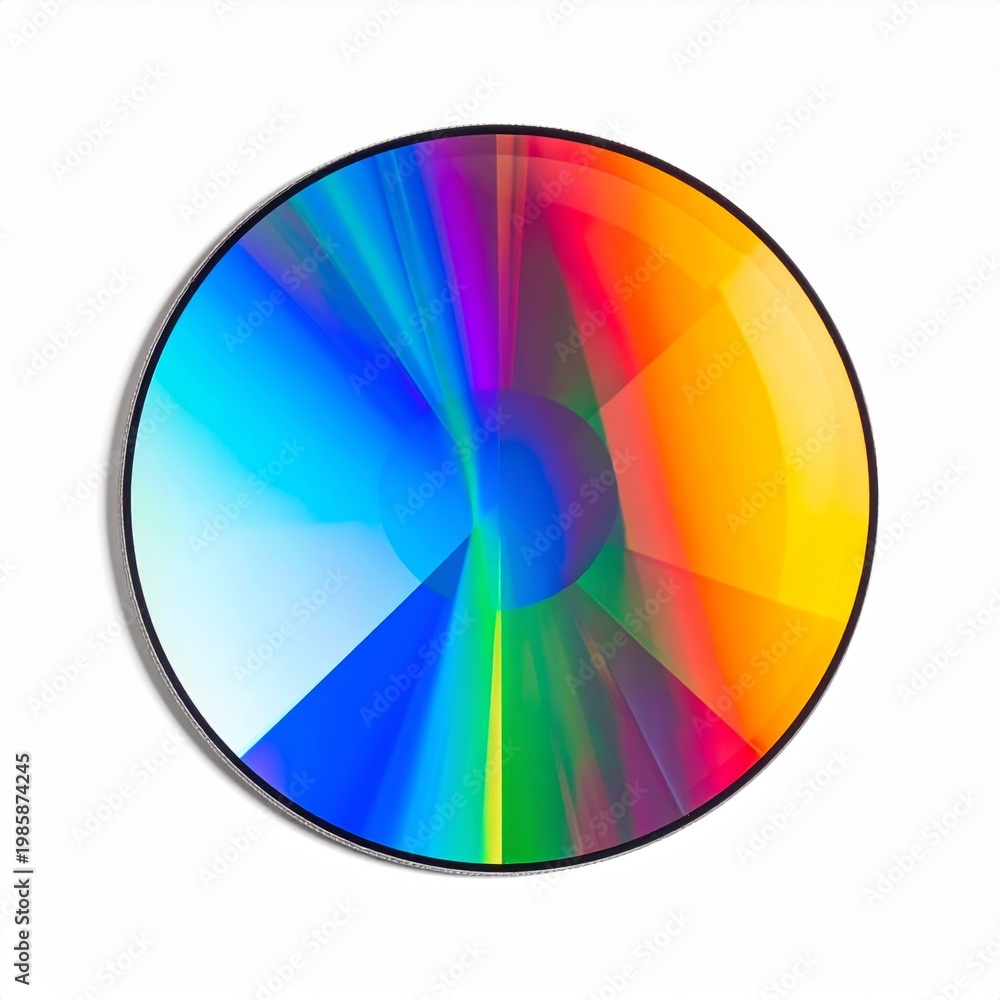 Obraz premium Radiant Circular Abstract with Rainbow Spectrum Colors on White Background
