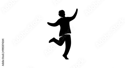 Silhouette of a man jumping.