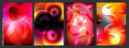 Stylish lighting abstract poster or Gradient background or poster set, Bright gradients and focused variety color design