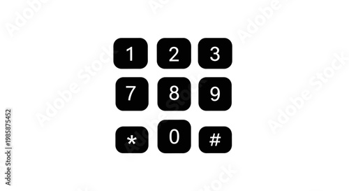 Telephone keypad buttons numbers.
