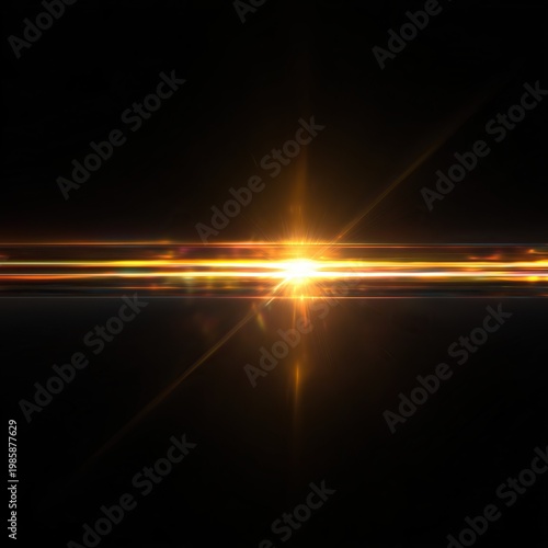 Sun beams on a black background