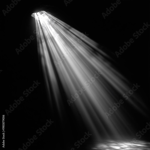 Sun beams on a black background