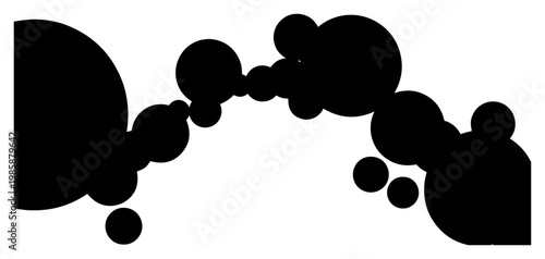 Round circles forming abstract wavy trail in minimalist style