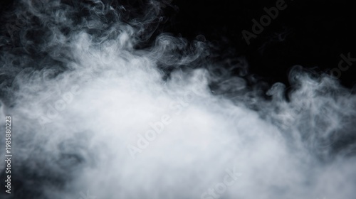 White fog and smoke on a black background with soft flowing texture and subtle movement.