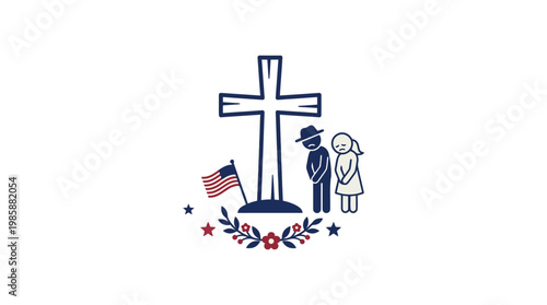 Memorial Symbol Representing Faith Country and Remembrance