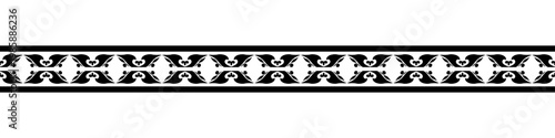 Ethnic ornament with geometric tribal border pattern.