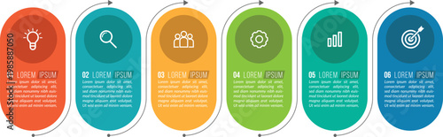 six step customer journey process flat design vector illustration