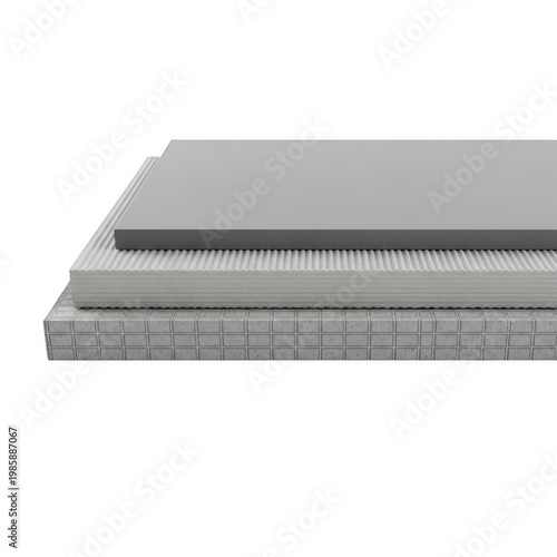 Close-up view of interlocking metal roofing panels with serrated edges isolated on white background