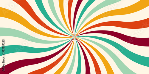 Retro multi-colored sunburst pattern with sunburst background abstract