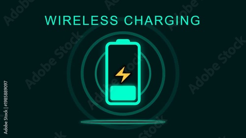 Wireless phone charging technology concept.