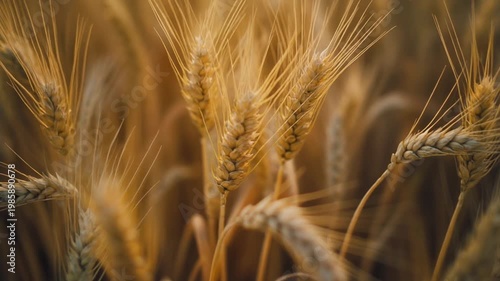 Golden Wheat Field Wind Close Detail