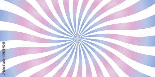 Swirling radial background with pink and blue gradient stripes, optical illusion