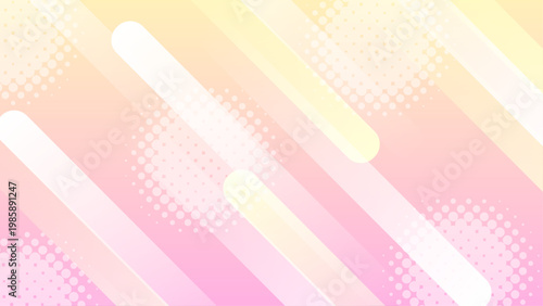 ゆめかわ パステル グラデーション 幾何学 ストライプ 背景 デザイン　黄色　ピンク