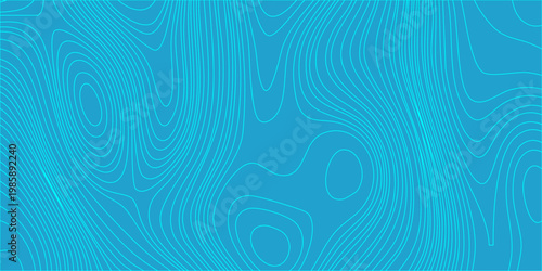 abstract blue topographic line background with wavy contour map pattern for graphic design. fluid, organic topographic contour lines. minimalist vector-style illustration, geographic map