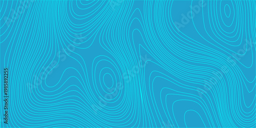 abstract blue topographic line background with wavy contour map pattern for graphic design. fluid, organic topographic contour lines. minimalist vector-style illustration, geographic map