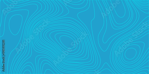 abstract blue topographic line background with wavy contour map pattern for graphic design. fluid, organic topographic contour lines. minimalist vector-style illustration, geographic map