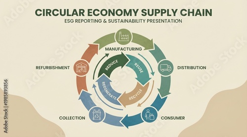 Circular Economy Supply Chain Diagram for ESG Reporting and Sustainable Business Strategy 2026