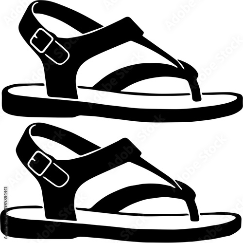 flip flops silhouette vector illustration 