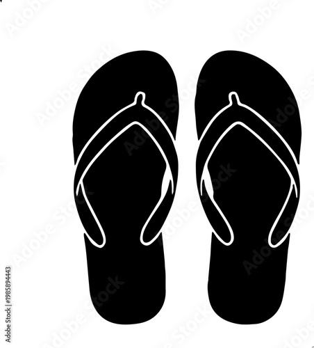 flip flops silhouette vector illustration 