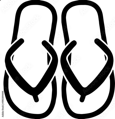flip flops silhouette vector illustration 