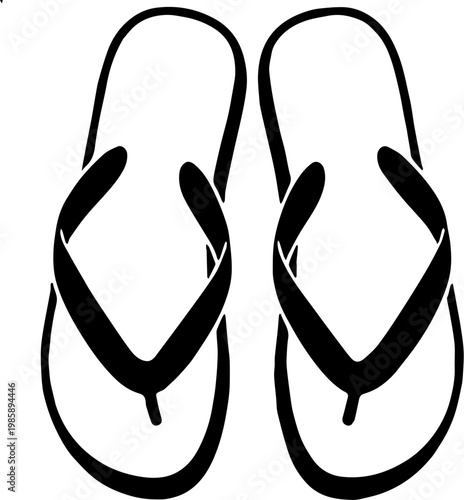 flip flops silhouette vector illustration 