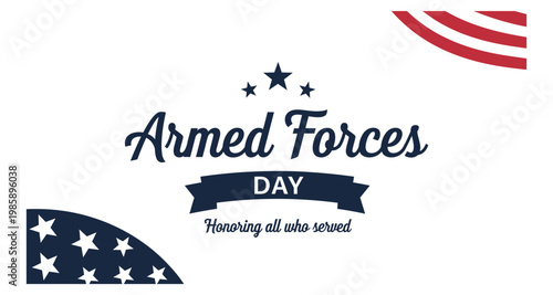 Armed Forces Day celebration with American flags and stars honoring service members