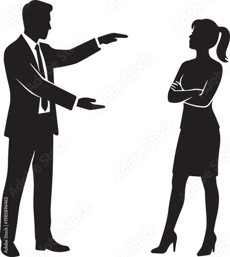 Man Telling Tall Tale Silhouettes for Relationship Honesty Jokes