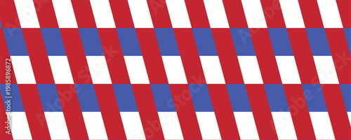 Background strip flag red and blue seamless pattern. Sport and racing banner template