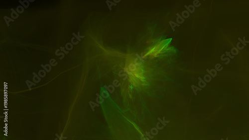 Luminous Green Abstract Background with Flowing Light Streaks and Dynamic Energy