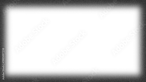 Realistic transparent overlay black vignette gradient border with stipple texture with gritty and noise. Grainy distressed retro movie or photo negative effect