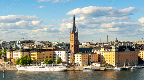 Expansive urban panorama of central Stockholm