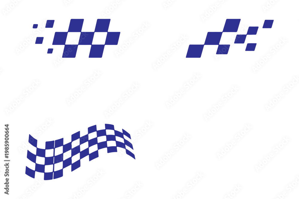Fototapeta premium Racing stripes for car tuning pack. Stickers for covering car bodies. Isolated vector illustration on white background.