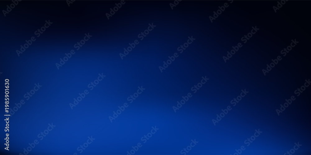 Obraz premium Minimalist Deep Blue Gradient Background with Smooth Light Bloom and Copy Space. Vector Illustration