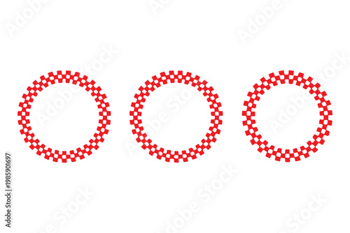 Circle checker frames. Round chess borders. stock illustration