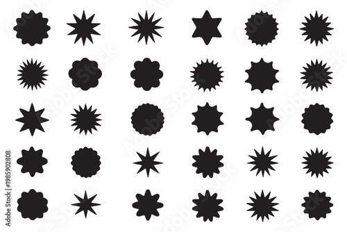 Set of red starburst and sunburst sale badges_best price, quality mark and discount sticker tags vector