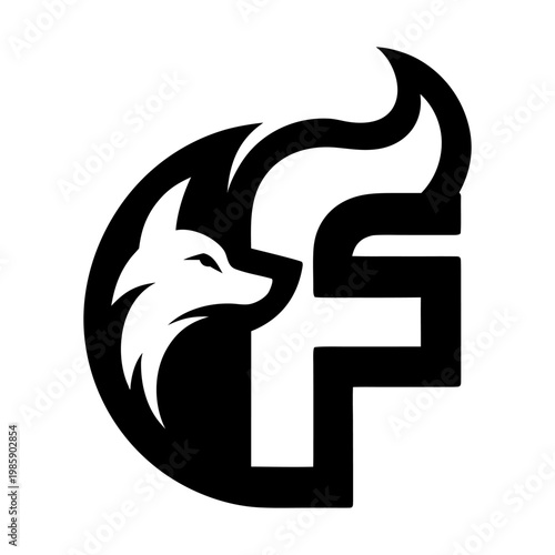 Modern Letter F Fox Logo Design