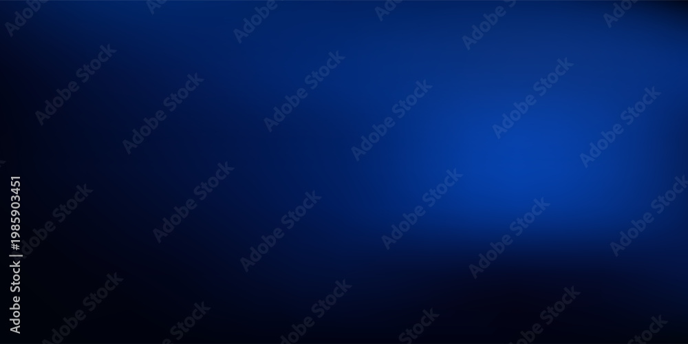 Obraz premium Minimalist Deep Blue Gradient Background with Smooth Light Bloom and Copy Space. Vector Illustration