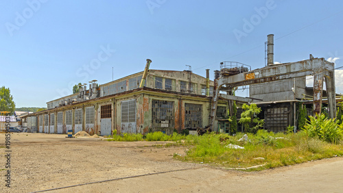 Abandoned Factory Hall With Gantry Crane Mechanical Industry Complex in Serbia