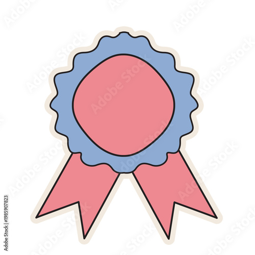 Pink and yellow wrapped candy, retro sweet treat, vintage dessert, colorful vector icon.