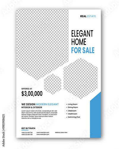 Real estate flayer. Real estate house property for sale flayer. Vector full editable real estate flayer design.