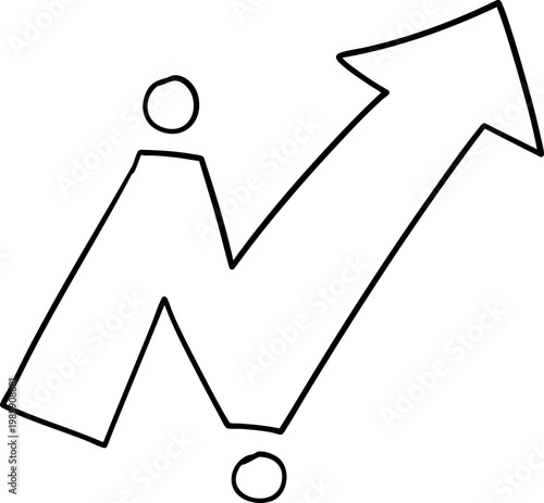 Sketch hand drawn Arrow Up Chart