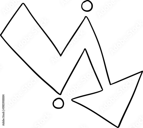 Sketch hand drawn graph down