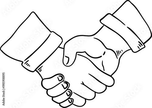 Sketch hand drawn Handshake