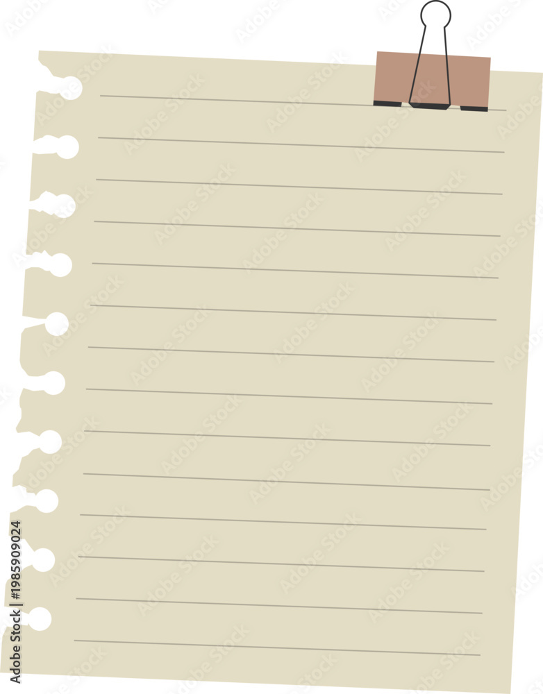 Obraz premium Ripped Notebook Page Illustration, Torn Paper Note and Stationery