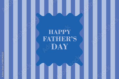 Blue Handmade Happy Father’s Day Card Template with Striped Background Design.