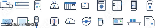 Smart Cold Chain And IoT Logistics Icon Set - 20 Professional Vector Icons For Temperature Controlled Transport, Reefer Tracking, Vaccine Storage, And Industrial Monitoring Technology