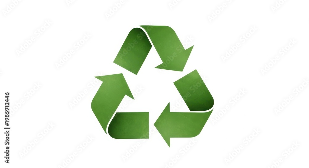 Obraz premium Green recycling symbol icon isolated on white background