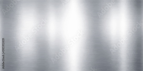 Fotografia Brushed stainless steel metal plate texture with a shiny silver aluminum surface
