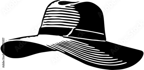 summer hat silhouette vector illustration 